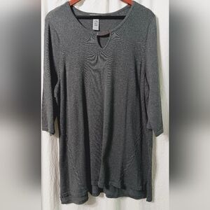 Catherines Top Plus Size 0X Womens Stretch Half Sleeve Shirt Gray